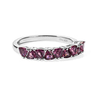 D'Joy Premium Orissa Rhodolite Garnet Berry Spark Band Ring in Rhodium Over Sterling Silver (Size 10.0) 1.20 ctw