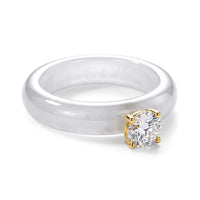 Lab Grown Diamond G SI and Natural Jade 14.85 ctw Band Ring in 10K Yellow Gold (Size 10.0)