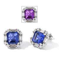 EverTrue Color Change Fluorite, Moissanite Earrings in Platinum Bond 7.20 ctw