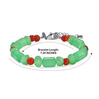 EverTrue Green Aventurine and Amazonite 165.00 ctw Bracelet in Stainless Steel (7.25-9.25In)