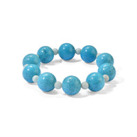 Amazonite and Magnesite 295.00 ctw Beaded Stretch Bracelet