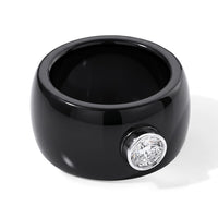 Lab Grown Diamond G-H SI & Black Jade (D) 44.85 ctw Ring in Rhodium Plating Over Sterling Silver (