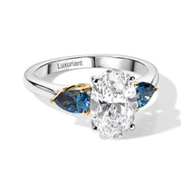IGI Certified 10K White Gold Luxuriant Lab Grown Diamond (E-F, VS) and Lab Grown Blue Diamond (IR) Ring (Size 10.0) 2.50 ctw