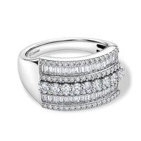 Luxuriant Lab Grown Diamond (G-H, SI) Ring in Rhodium Over Sterling Silver