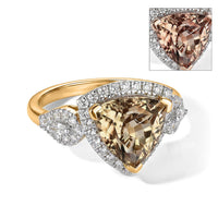 Certified & Appraised 10K Yellow Gold AAA Turkizite, Luxuriant Lab Grown Diamond (G-H, SI) Ring (Size 10.0) 3.50 ctw