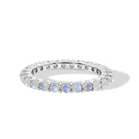 White Moonstone 0.50 ctw Band Ring in Sterling Silver (Size 7.0)