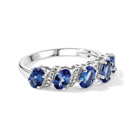Tanzanite 1.00 ctw Band Ring in Sterling Silver (Size 6.0)