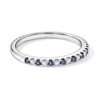 Tanzanite and White Topaz 0.10 ctw Band Ring in Sterling Silver (Size 6.0)