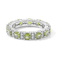 Hebei Peridot and White Topaz 2.70 ctw Band Ring in Sterling Silver (Size 6.0) - Sticky add to cart bar