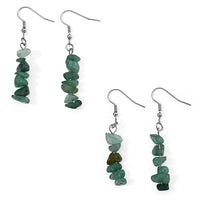 Green Kyanite 20.00 ctw Set of 2 Earrings in Silvertone