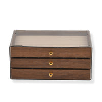 Livmore Cream Anti Tarnish 3 Layer with Transparent Cover Wood and MDF Jewelry Box