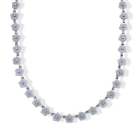 D''Joy White Jade (D) and Moissanite 54.00 ctw Necklace in Rhodium Over Sterling Silver 18 Inches