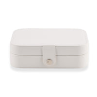 Cream Faux Leather Jewelry Box