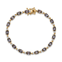 D'Joy Premium Platinum Spinel, Moissanite Bracelet in 18K Vermeil YG Over Sterling Silver (7.25 In) 10.25 ctw