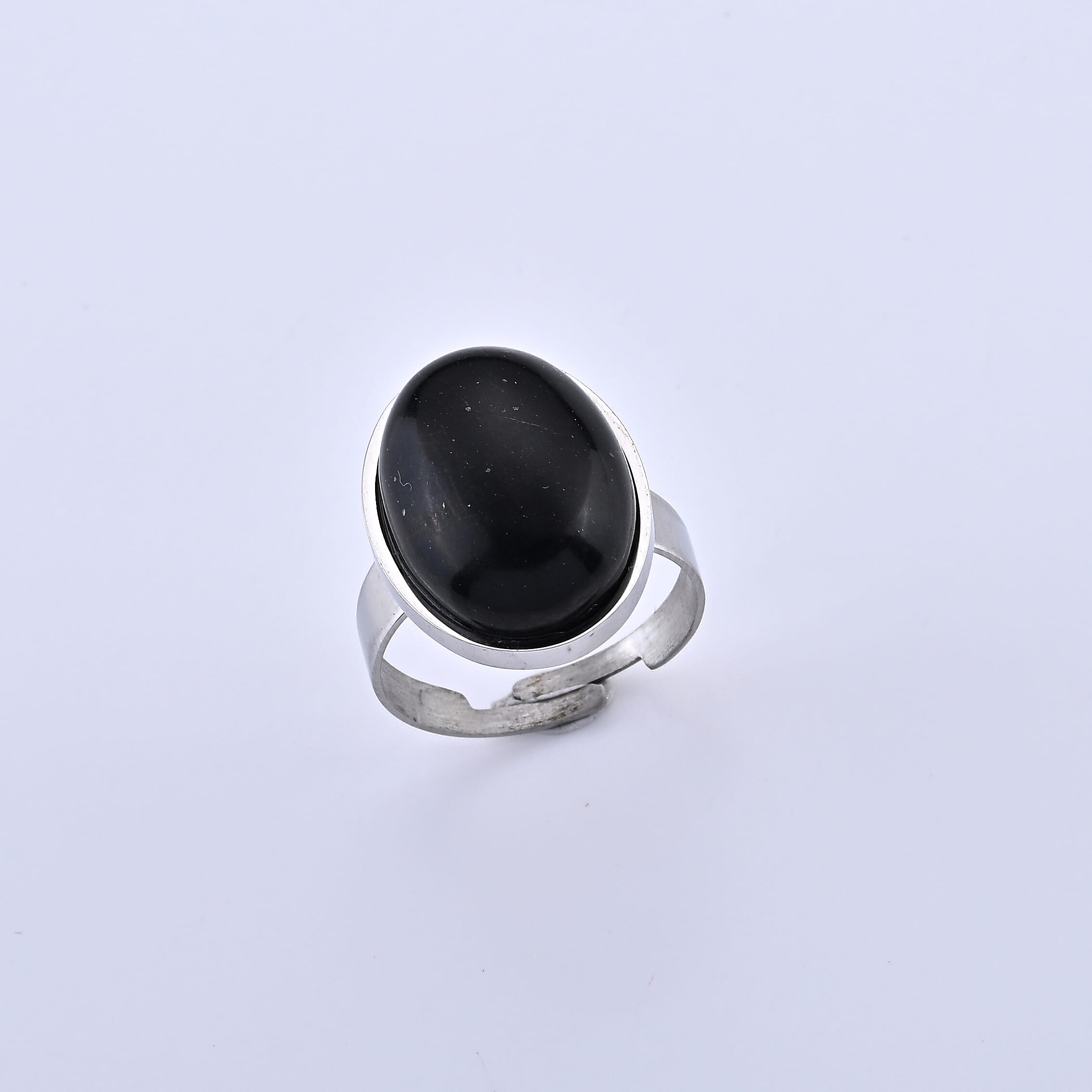 Shungite 20.00 ctw Ring in Stainless Steel (Size 7.00-9.00)