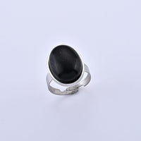 Shungite 20.00 ctw Ring in Stainless Steel (Size 7.00-9.00)