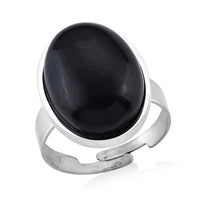 Shungite 20.00 ctw Ring in Stainless Steel (Size 7.00-9.00)