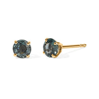 Luxoro 10K Yellow Gold Premium Montana Sapphire Stud Earrings 1.30 ctw