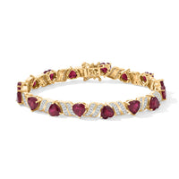 D'Joy Premium Niassa Ruby (FF), Moissanite Bracelet in 18K Vermeil YG Over Sterling Silver (7.25 In) 17.35 ctw