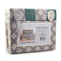 American Thread Collection 4pc Forest Green Plaid Microfiber Sheet Set -Twin