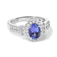 Certified and Appraised D'Joy Premium Tanzanite, Moissanite Ring in Rhodium Over Sterling Silver (Size 10.0) 1.60 ctw  8662404