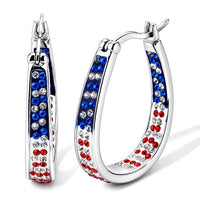 Austrian Multi Color Crystal Fancy Earrings in Stainless Steel