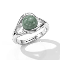 Green Aventurine Ring in Silvertone (Adjustable) 7.00 ctw