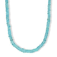 D'Joy Premium Betroka Blue Apatite Beaded Necklace (18 Inches) in Rhodium Over Sterling Silver 75.00 ctw