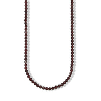 D'Joy Orissa Rhodolite Garnet Beaded Necklace (20 Inches) in Rhodium Over Sterling Silver 80.00 ctw