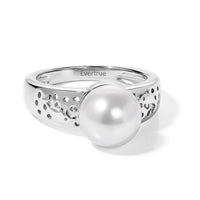 EverTrue Freshwater Pearl Solitaire Ring in Platinum Bond (Size 10)