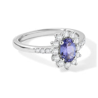 D''Joy Tanzanite, White Zircon Ring in Rhodium Over Sterling Silver (Size 10.0) 1.10 ctw