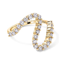 Luxuriant Lab Grown Diamond G-H SI 1.00 ctw Sweeping Wave Ring in 18K Vermeil Yellow Gold Over Sterling Silver (Size 10.0)