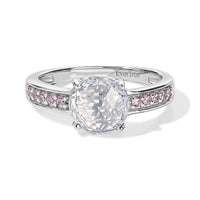 EverTrue Simulated White and Pink Diamond Ring in Platinum Bond (Size 10.0)
