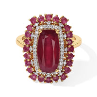 D'Joy Niassa Ruby (FF), Moissanite Ring in 18K Vermeil YG Over Sterling Silver (Size 6.0) 7.40 ctw