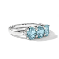Aquamarine and Simulated Diamond 1.00 ctw Ring in Sterling Silver (Size 7.0)
