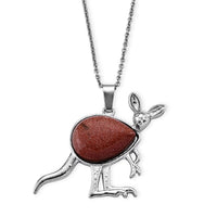 Gold Sandstone Pendant in Silvertone with Stainless Steel Necklace (20 Inches) 25.00 ctw