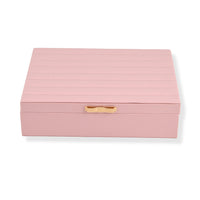Livmore Pink Faux Leather Stitching Surface Jewelry Box