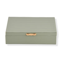 Livmore Pink Faux Leather Stitching Surface Jewelry Box