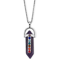 African Amethyst Pendant in Silvertone with Stainless Steel Necklace (20 Inches) 50.00 ctw