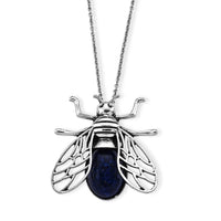 Lapis Lazuli Pendant in Silvertone with Stainless Steel Necklace (20 Inches) 28.00 ctw