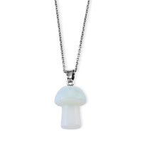 White Opal Pendant in Silvertone with Stainless Steel Necklace (20 Inches) 30.00 ctw