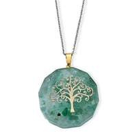 Green Aventurine Pendant in Goldtone with ION Plated YG Stainless Steel Necklace (20 Inches) 100.00 ctw