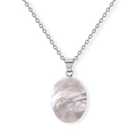 Bali Legacy Mother Of Pearl Oval Pendant without Chain in Sterling Silver