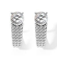 EverTrue Simulated Diamond J Hoop Earrings in Platinum Bond
