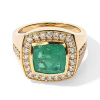 EverTrue Emeraldine Triplet Quartz, White Zircon Ring in 18K YG Plated (Size 10.0) 6.35 ctw