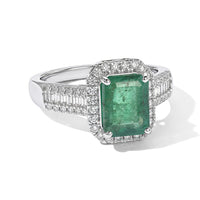 Luxoro 10K White Gold AAA Kagem Zambian Emerald, Diamond (I2) (0.58 cts) Ring (Size 10.0) 3.20 ctw