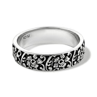 Flower Band Ring in Sterling Silver (Size 7.5) 4.17 Grams