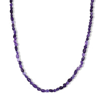 African Amethyst 50.00 ctw Cord Beaded Necklace (17-19 Inches) in Stainless Steel