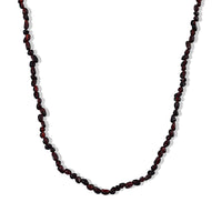 Mozambique Garnet 50.00 ctw Cord Beaded Necklace (17-19 Inches) in Stainless Steel