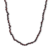 Mozambique Garnet 50.00 ctw Cord Beaded Necklace (17-19 Inches) in Stainless Steel